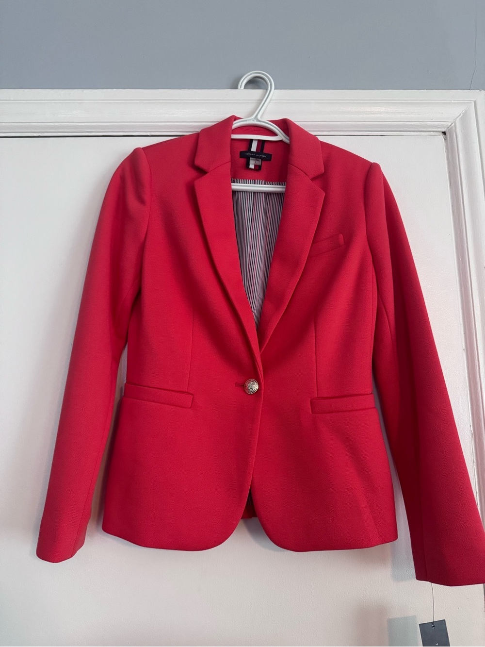 Tommy Hilfiger Salmon Color Single-Button Tailored Blazer